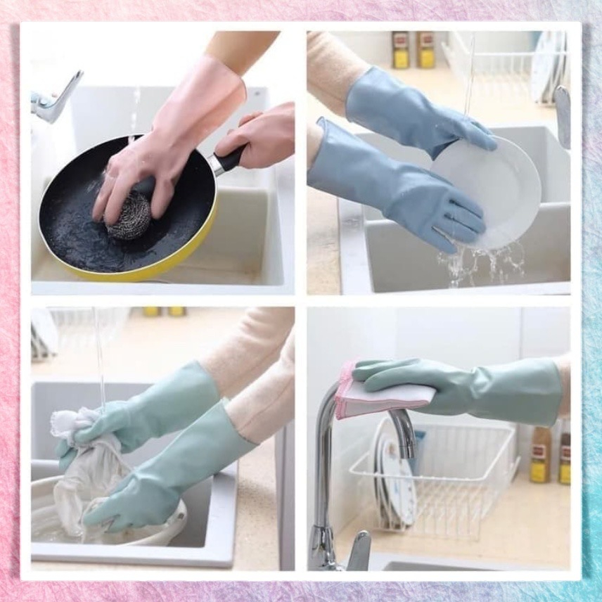 Sarung Tangan Cuci Piring ST385 Karet Latex Rubber Gloves Anti Air Multifungsi