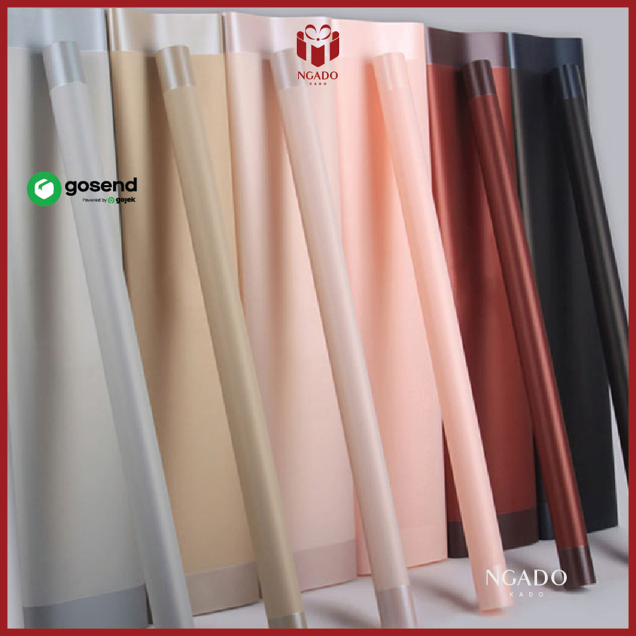 

[ 20 Lembar ] Flower wrapping paper cellophane transparan varian list frame tebal kertas buket bunga celophane florist selophane