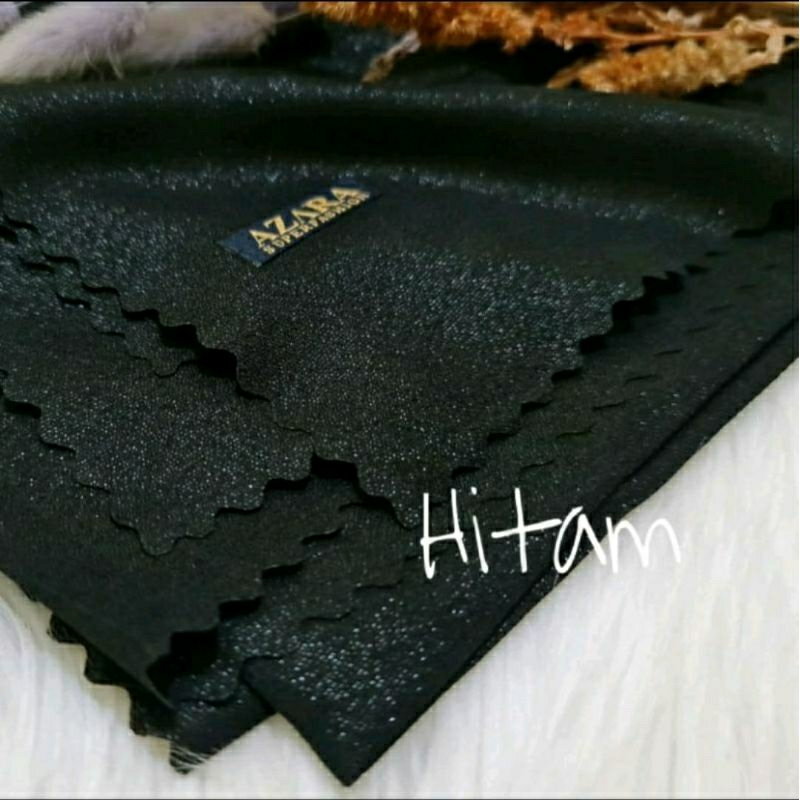 Hijab Jilbab Kerudung Segiempat Sinar Glamour Nur Sinaran Azara Lasercut Warna Hitam