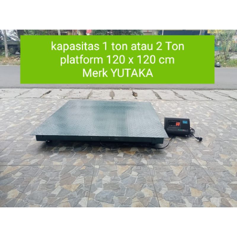 Timbangan Lantai Digital kapasitas 1 ton atau 2 ton platform 120 x 120 cm Yutaka