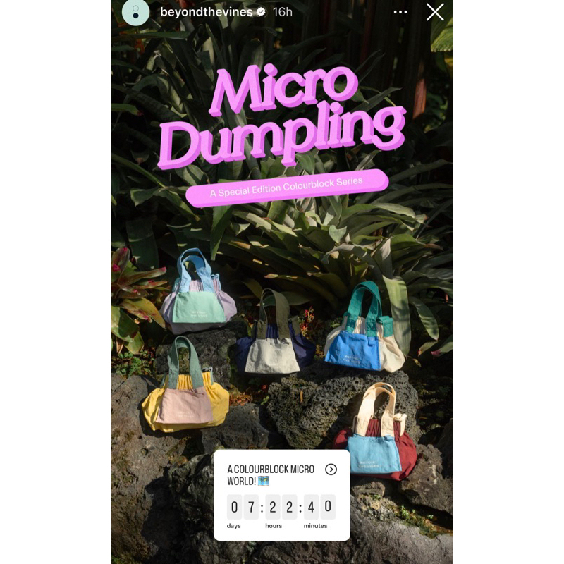 PREORDER Beyond the Vines Colourblock Micro Dumpling Bag