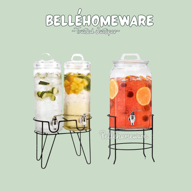 [WAJIB BELI BUBBLE‼️] APPETITE DISPENSER MINUMAN KACA DISPENCER MINUMAN DENGAN STAND INFORMA