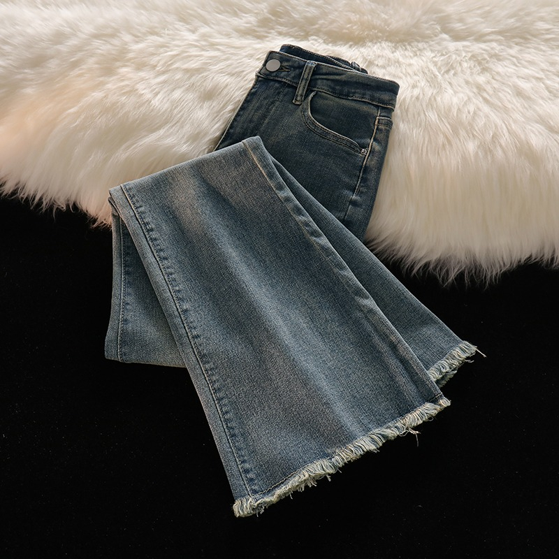 Rawis Cutbray Jeans Highwaist Seksi Celana Jins Wanita Korea Kekinian