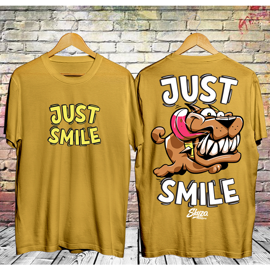 Kaos Tshirt Pria Dewasa Distro Keren Terbaru Koa Just Smile Mustard