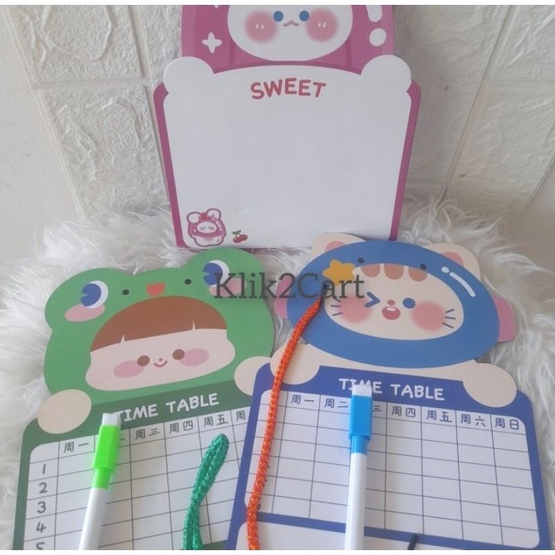 

Papapan tulis kecil anak ecer / whiteboard karakter mini