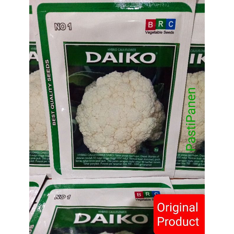 Benih bunga kol DAIKO 10 gr *bunga kol putih Hybrid tahan serangan penyakit...Original BRC