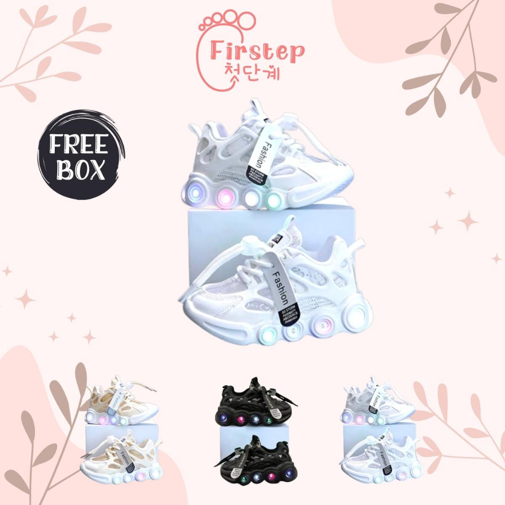 Sepatu Anak Perempuan Dan Laki Laki LED Import Sneaker Anak Usia 1-5 Tahun FS173