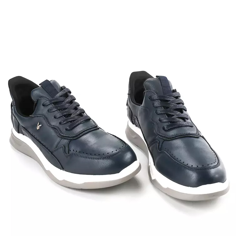 PL07 PLAYBOY SEPATU SNEAKER KULIT PRIA ORIGINAL SNEAKERS CASUAL KETS BIRU NAVY BLUE