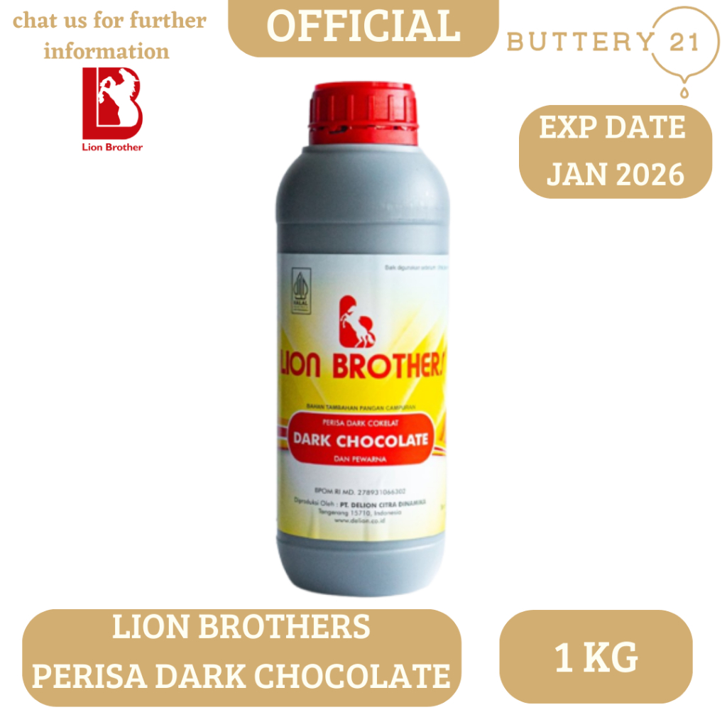 

LION BROTHERS PERISA DARK CHOCOLATE 1 KG / PERISA DAN PEWARNA DARK COKLAT