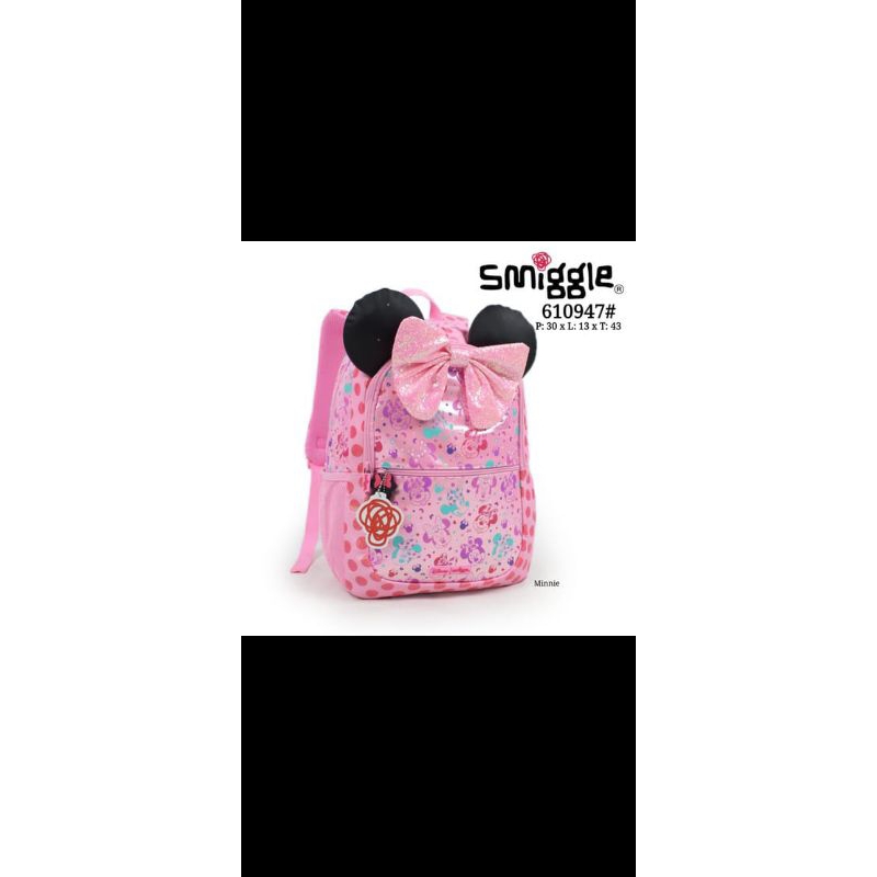 Smiggle Classic Backpack Disney Minnie Tas Ransel anak
