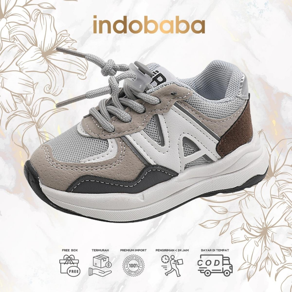 indobaba Sepatu Anak Perempuan Sneakers Anak Import Fashion 1-5 Tahun S155