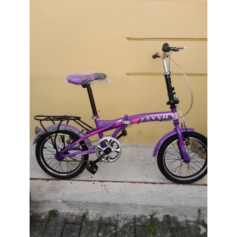 Sepeda lipat 16&quot;inch single disc velg aluminium Sesuai dipajang untuk anak besar sd remaja
