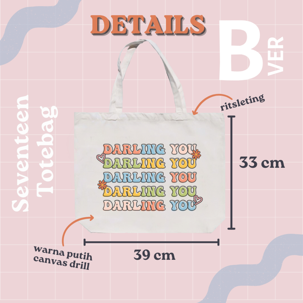 TOTEBAG LEBAR CANVAS SVT TOTEBAG KPOP