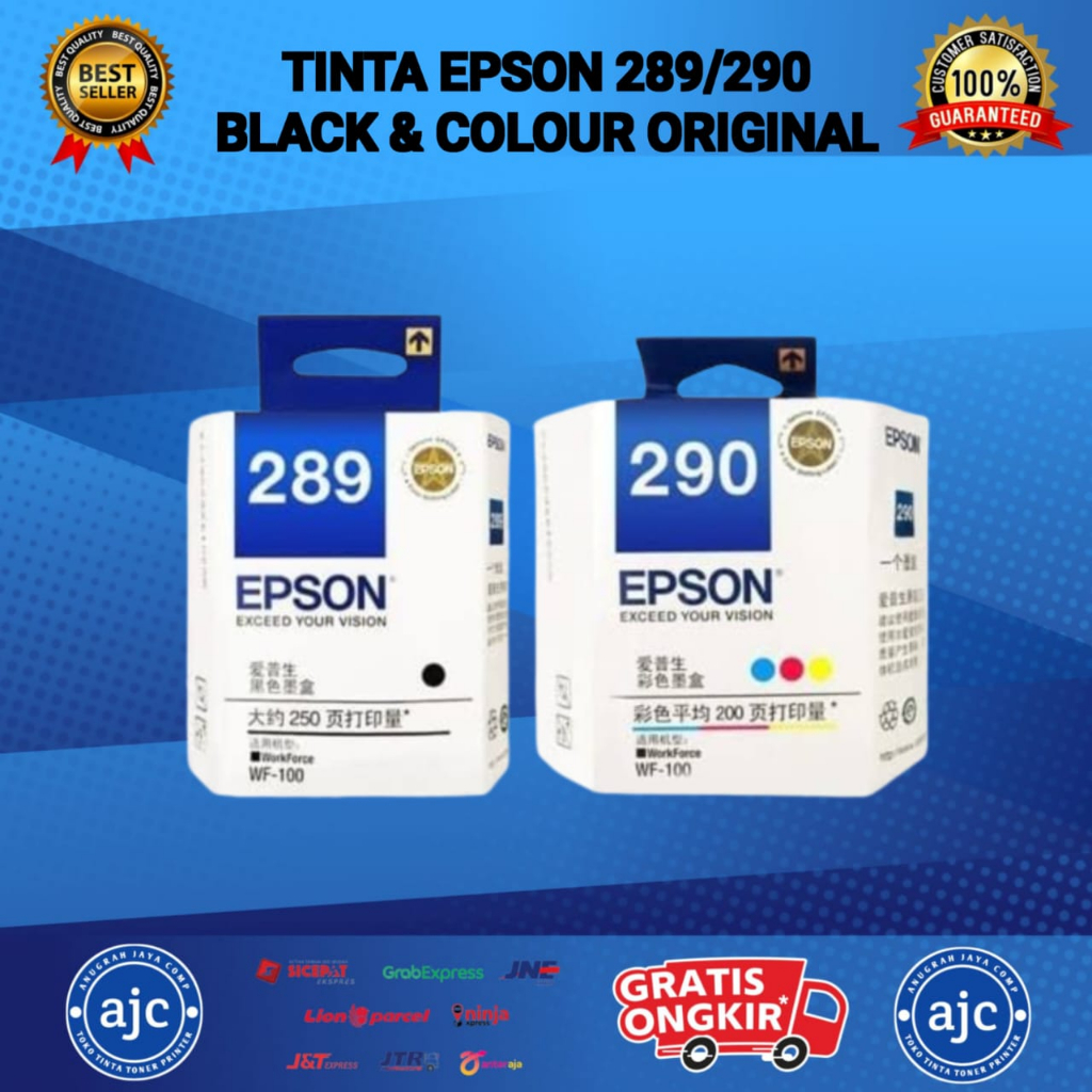 Tinta epson 1set T 289+ T290 color original wf-100