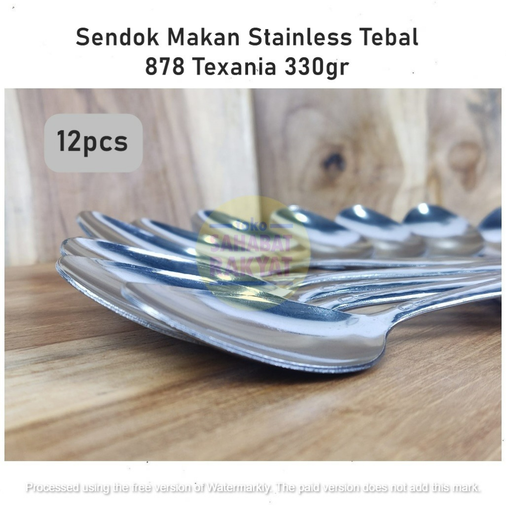 [1 Lusin &amp; 1/2 Lusin] Sendok Makan Stainless Tebal Motif Indoglass 30gr/Texania Tebal 330gr