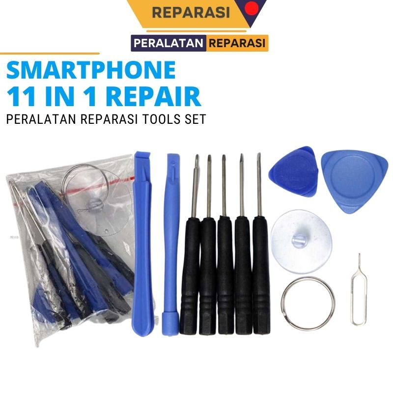 Paket Alat Perbaikan Smartphone Alloet 11 in 1 Repair Tools Set