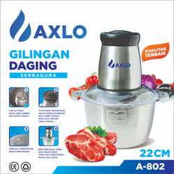 Chopper Nagako Blender Daging / Pelumat Serbaguna 2 litr Stainless Stel Anti Karat