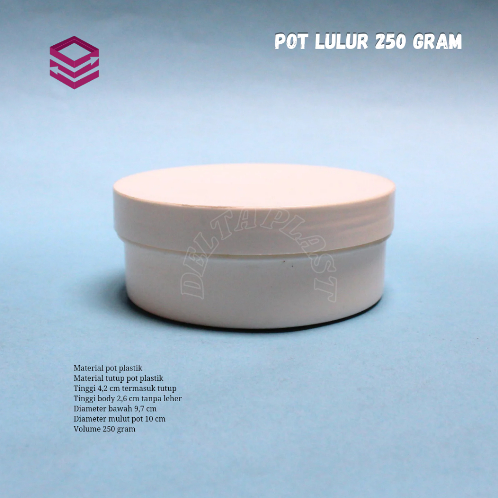 Pot lulur 250gram putih / wadah lulur 250 ml