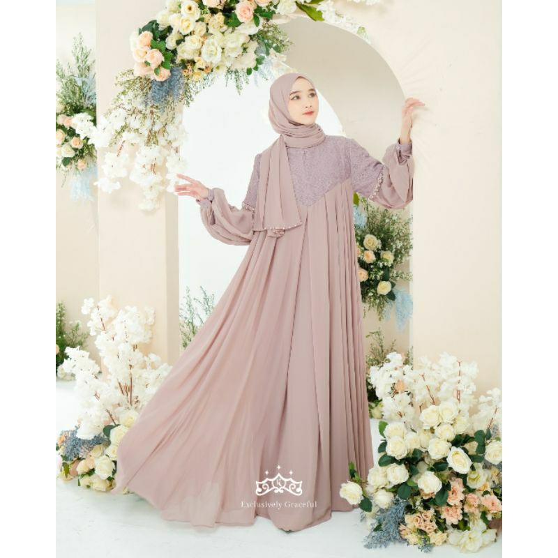 READY❗ ORI EXCLUSIVE BRAND KAZAMI -  SYANUM DRESS KAZAMI STORE - DRESS GAMIS MURAH SYAR'I - KAZAMI O