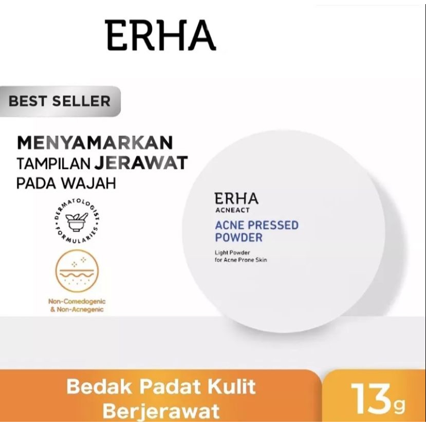 ERHA ACNEACT ACNE100 PRESSED POWDER 13GR - BEDAK PADAT JERAWAT