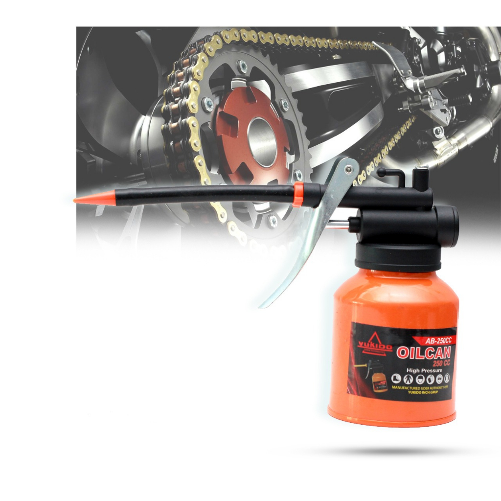 TERMURAH!!!BOTOL OLI CAN 250CC /  KALENG OIL CAN 250CC  / WARNA ORANGE / KALENG METAL DAN TEBAL