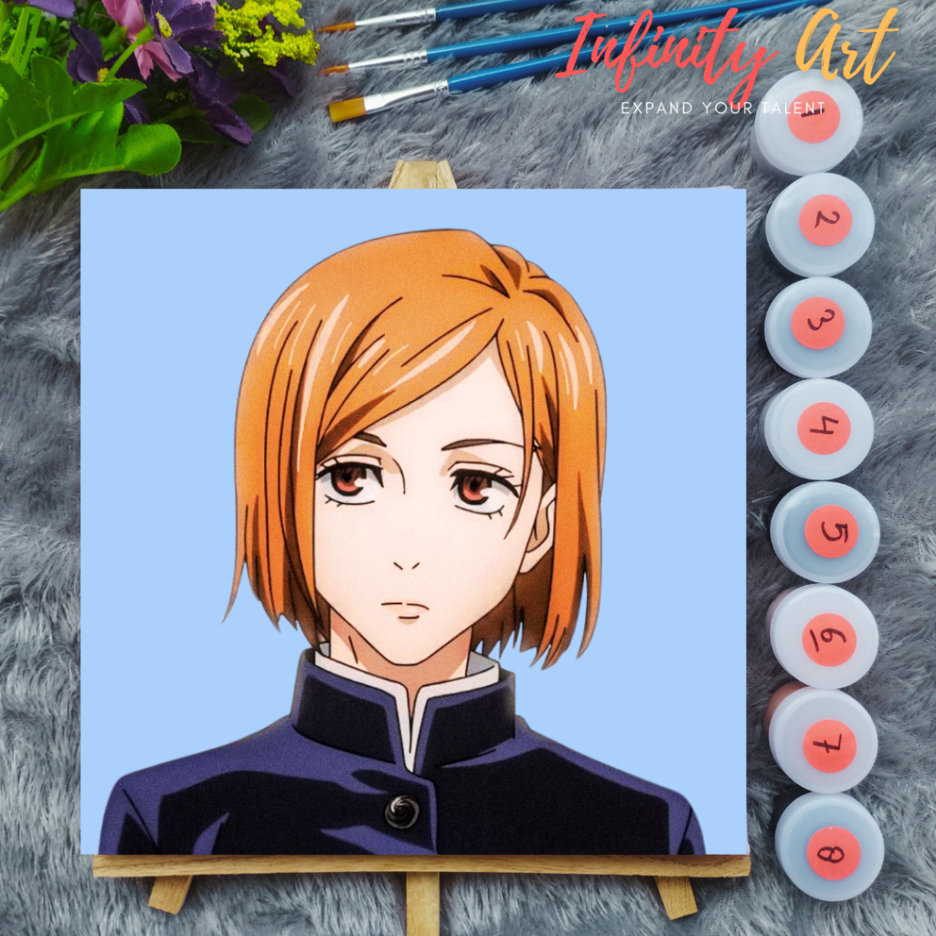 

Paint by Number [ Jujutsu Kaisen ] Kugisaki Nobara Paint By Number Anime 20x20 cm Paint by Number Kit DIY canvas painting Kit mewarnai lukisan with wooden frame numbers kanvas painting kit with frame siap lukis oil painting paint by number customs buku