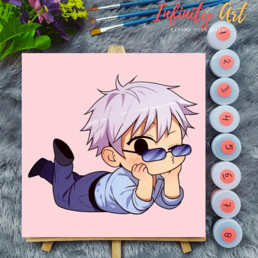 

Paint by Number [ Jujutsu Kaisen ] Gojou Satoru Paint By Number Anime 20x20 cm Paint by Number Kit DIY canvas painting Kit mewarnai lukisan with wooden frame numbers kanvas painting kit with frame siap lukis oil painting paint by number customs buku