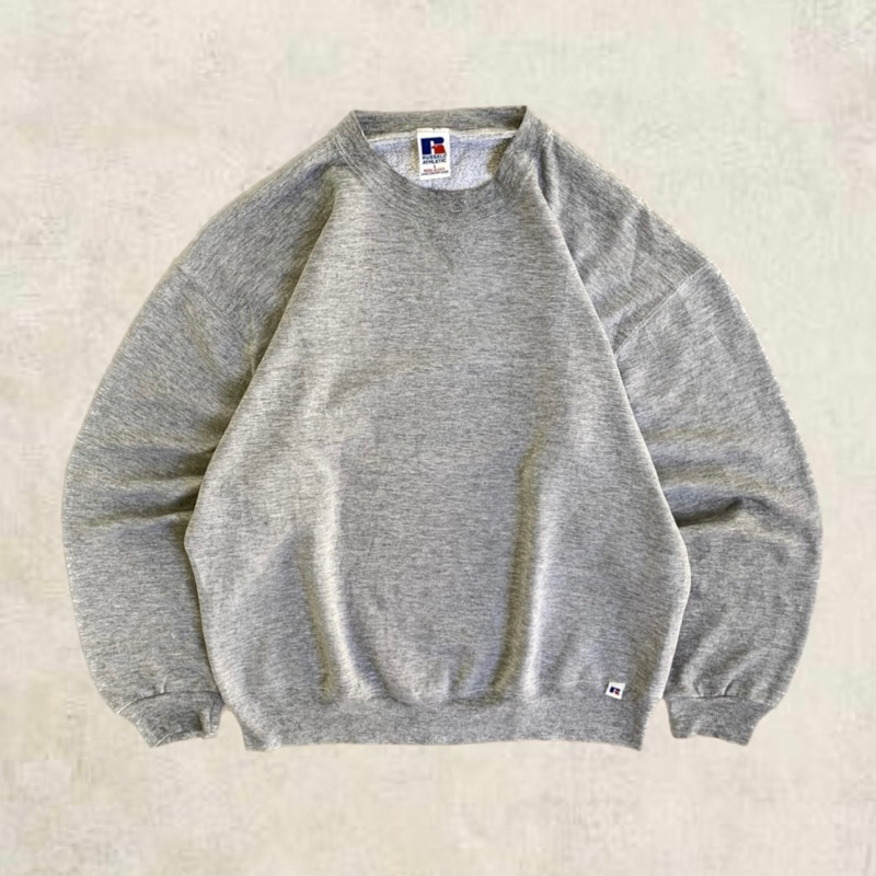 1990's - Russell Athletic "Heather Grey" Blank Sweatshirt | Sweatshirt Sweater Crewneck Polos Vintag