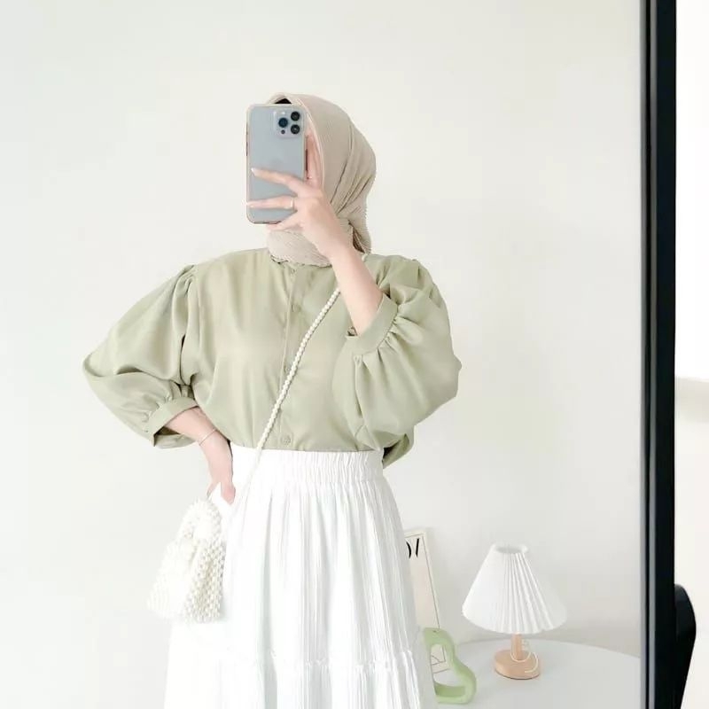 kemeja KH oversize wanita crinkle ld120cm-ld140cm