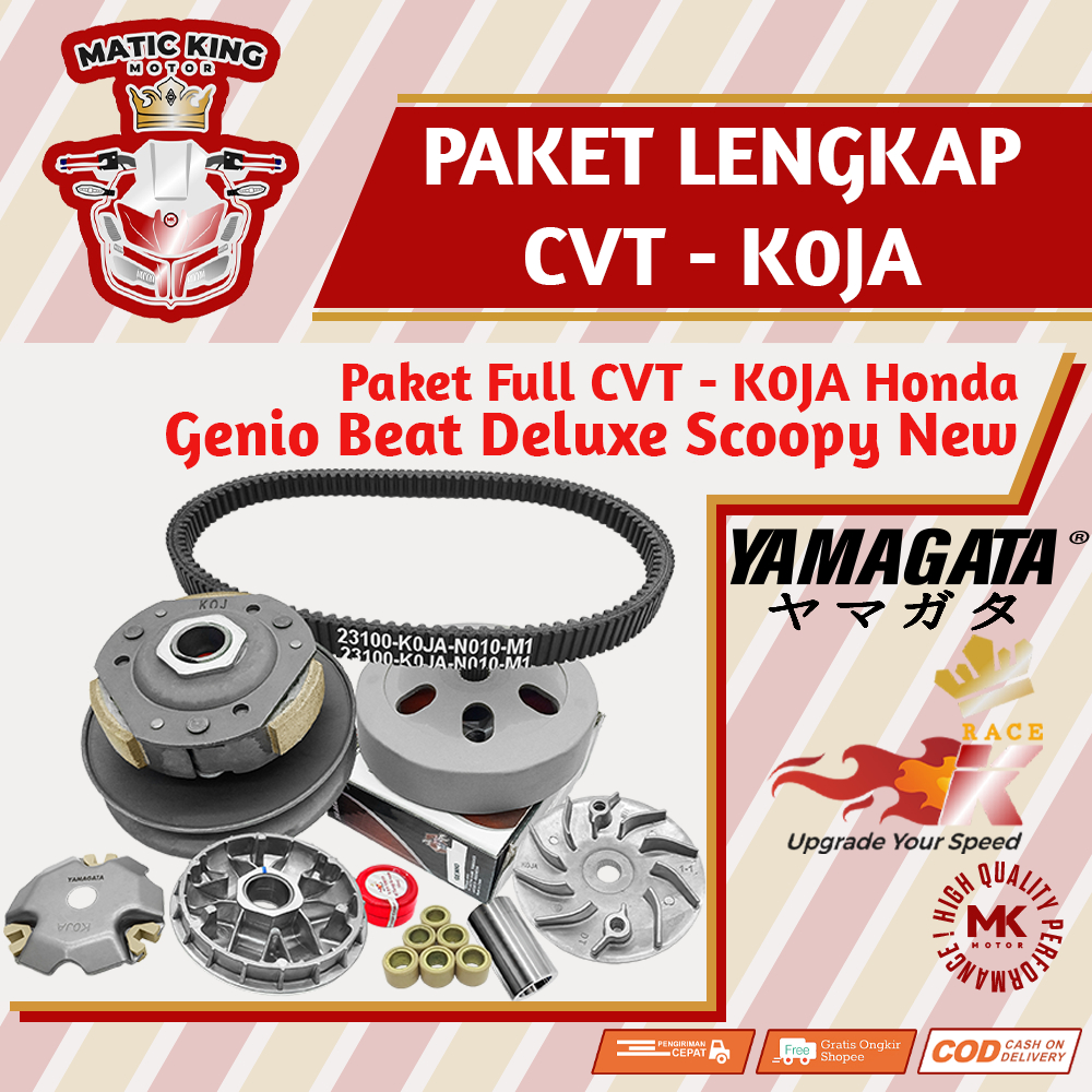 Paket Full Upgrade CVT Honda Beat Vario Scoopy Spacy Genio Deluxe 110 Fi New eSP POP Street Yamagata Fukukawa Thailand