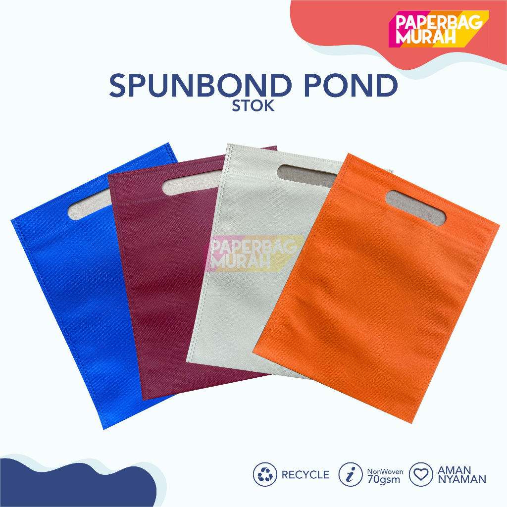 

Tas Spunbond Handle Oval tinggi 26x20, tinggi 35x25 Goodiebag Murah ReadyStock Tanpa Tebal Pond