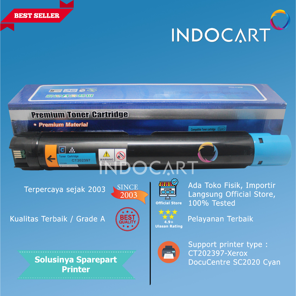 Toner Cartridge Compatible CT202397-Xerox DocuCentre SC2020-Cyan