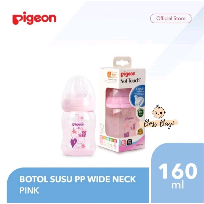 PIGEON Botol SoftTouch PP CLEAR WIDE Neck 160ml / 240ml