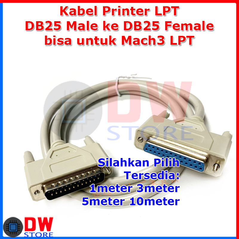 PAYU Kabel DB25 LPT Printer Paralel DB25 Male Female untuk Board Mach3 LPT