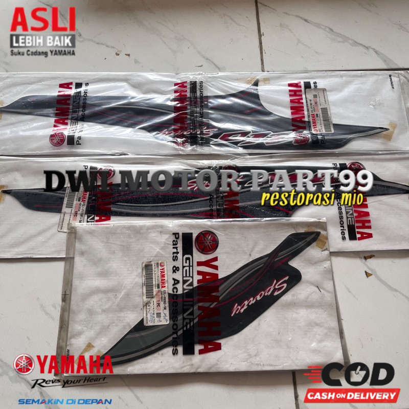 STRIPING GRAPHIC BODY 3 BAGIAN MIO SPORTY HITAM 2005 ORIGINAL ORI YAMAHA