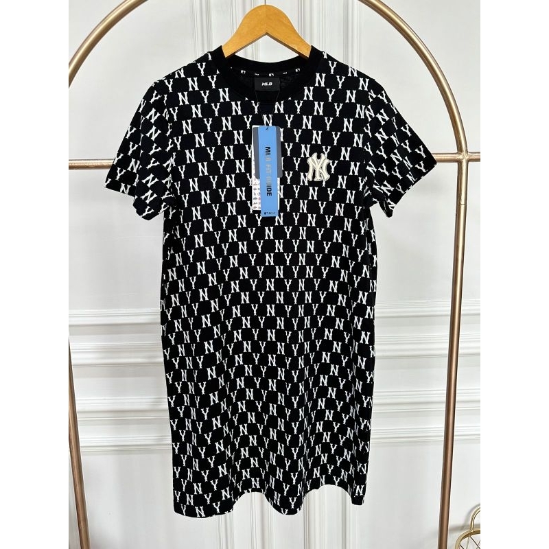 MLB logo cotton shirt dress