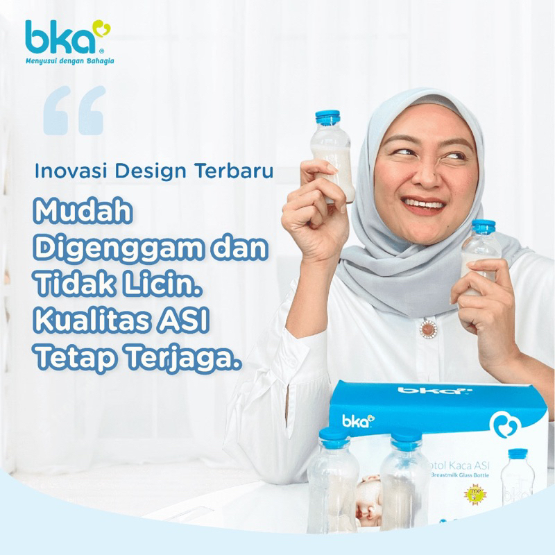 Bka botol kaca asi isi 8 ( free bubble wrap ) - botol penyimpan asi