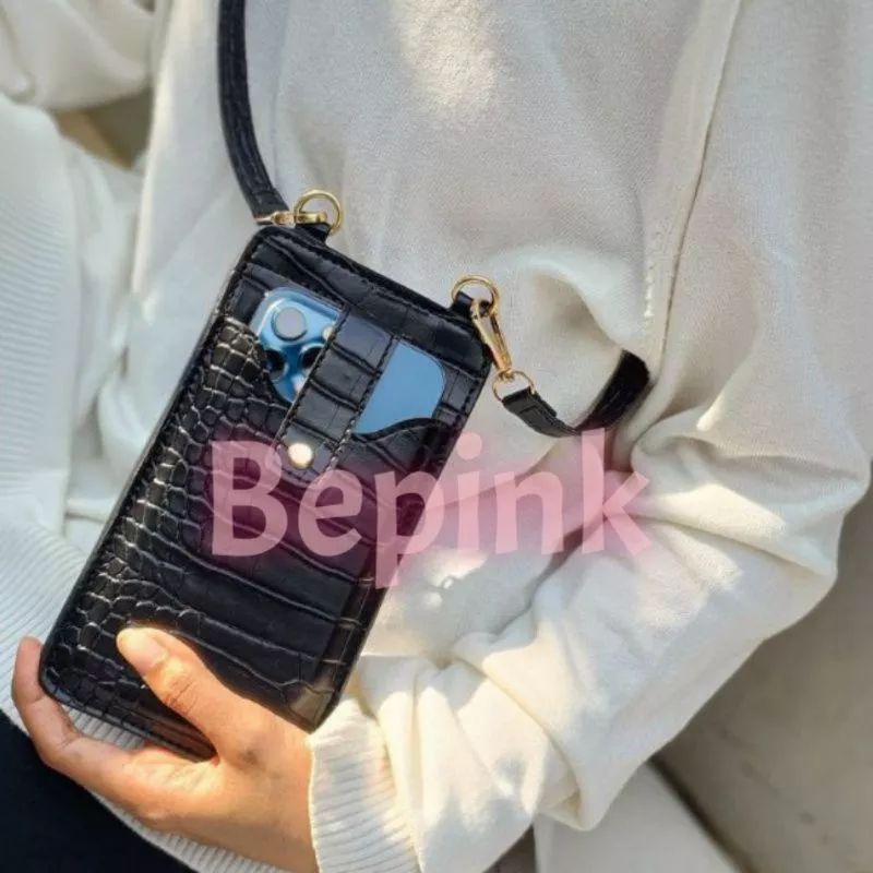 TAS SELEMPANG HP CROCO /POUCH POCKET HP (BEPINK OFFICIAL)