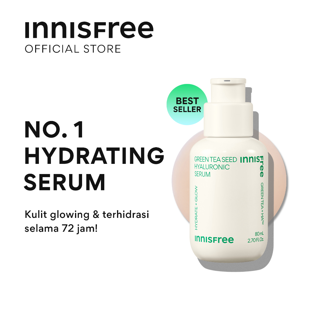 Innisfree Green Tea Seed Hyaluronic Serum 80ml / Serum untuk Kulit Glowing