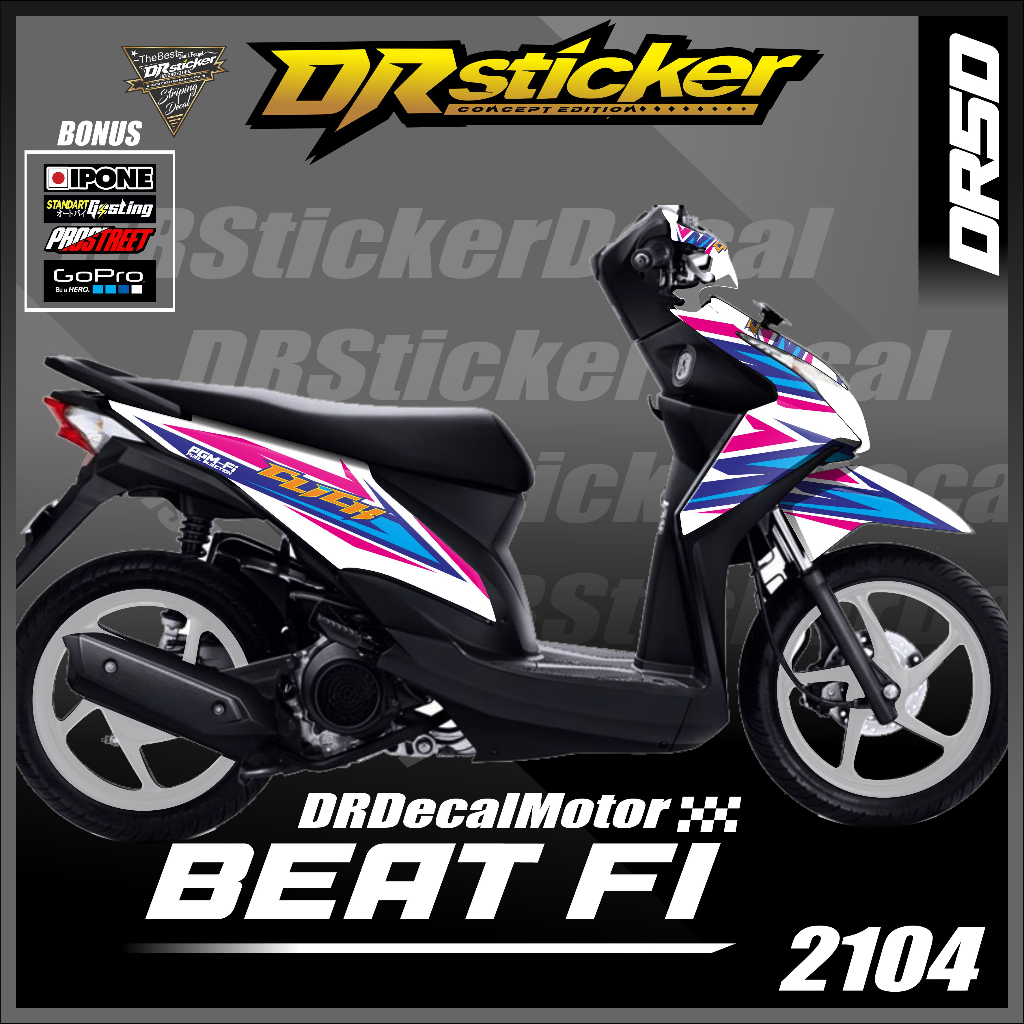 Stiker decal Motor Honda Aksesoris Beat fi 2013/2014/2015 fullbody