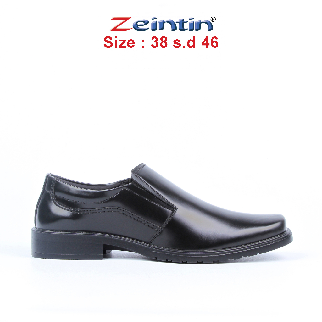 Zeintin - Sepatu Pantofel Pria Bahan Kulit Sintetis Pantofel Pria Kerja Kantor Formal Big Size Original Zeintin BJ