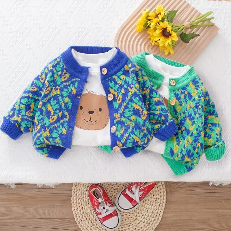 Jaket anak unisex adem usia 6 bulan - 5 tahun premium Motif WOL HIJAU &amp; BIRU impor