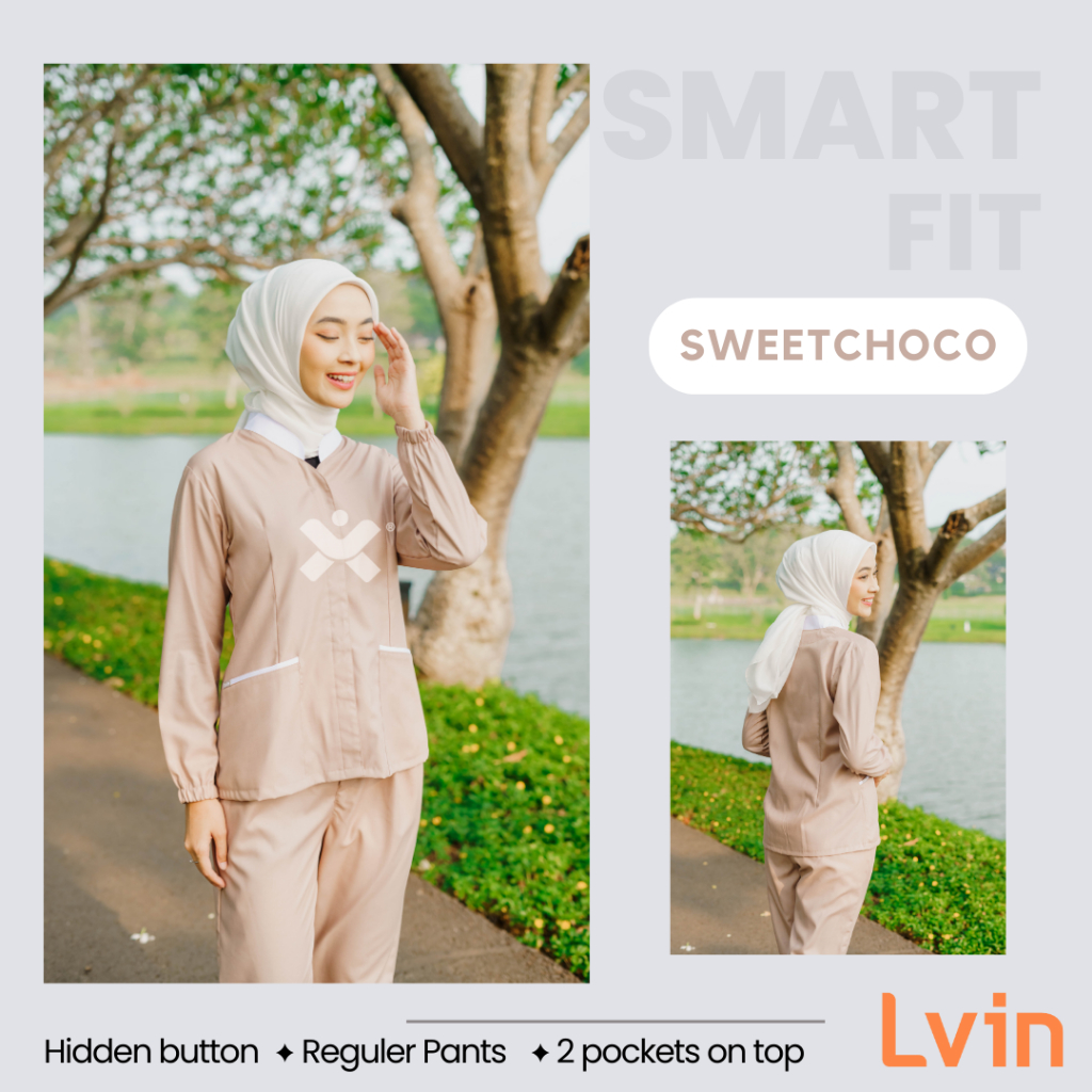 Lvin Baju Seragam suster Hana Series Long Sleeve / nanny uniform/seragam klinik / baju jaga oka / Seragam perawat / Smart Fit