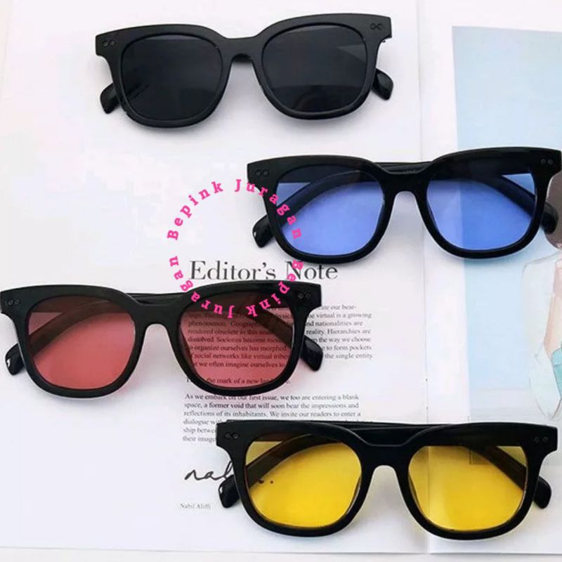 KACAMATA CANDY POLOS TWIIN DOT HALLO PLAIN BLACK FRAME • BEPINK JURAGAN