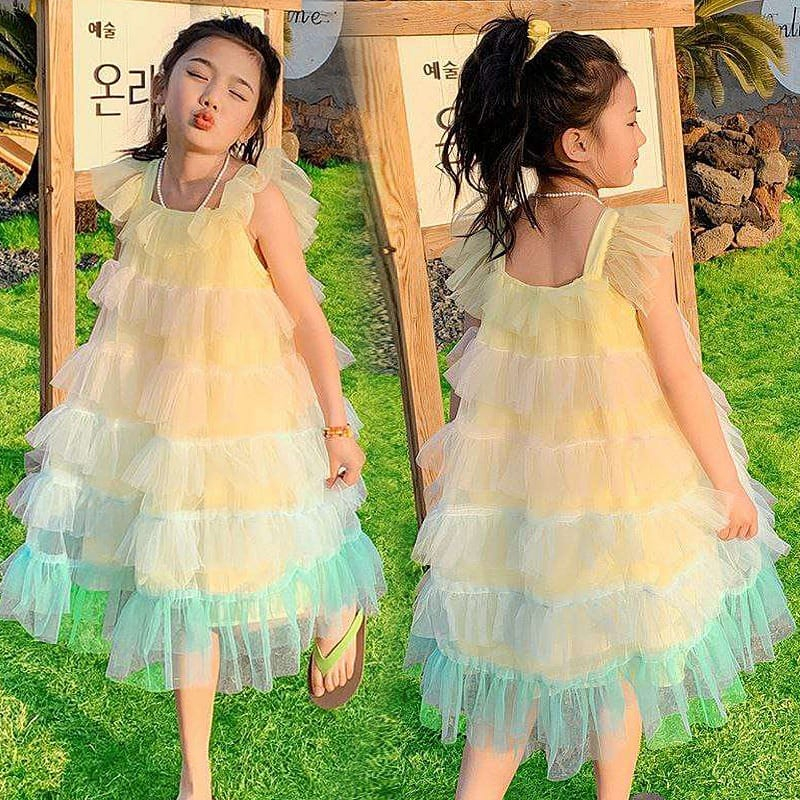 Dress Anak Perempuan PREMIUM Tutu Rainbow