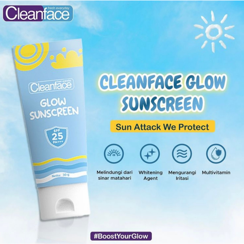 PURBASARI CLEAN FACE GLOW SUNSCREEN SPF 25 PA+++ SUN SCREEN - 30ML