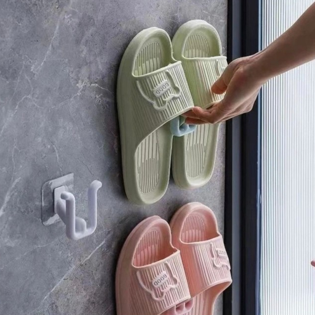 Rak Sandal Kamar Mandi Rak Sepatu Tempel Dinding Slipper Hook Sandal