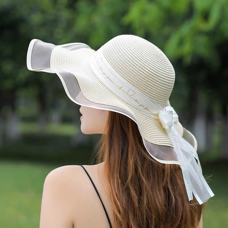 Topi Pantai wanita Bunga pelindung UV -Summerhat Pantai import T58