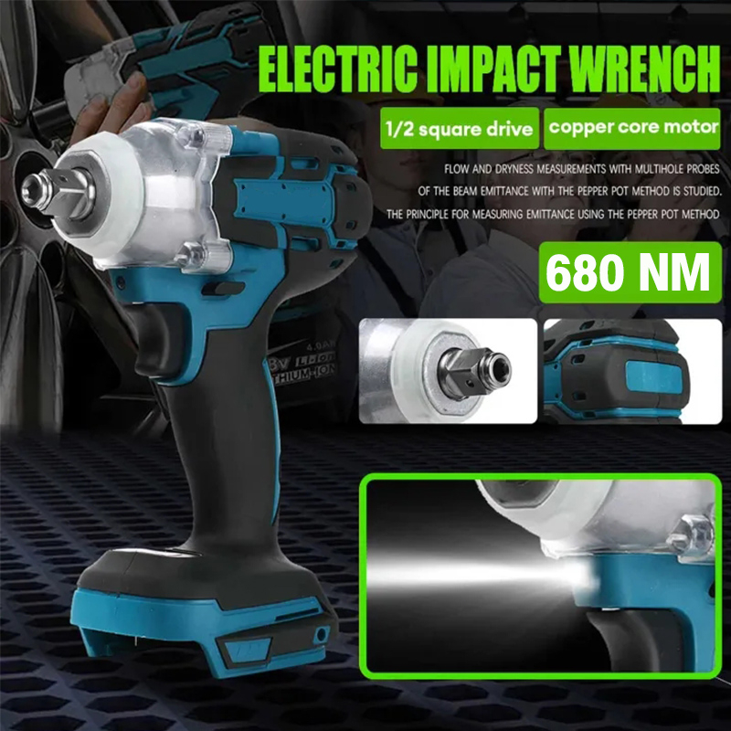 Cordless Impact Wrench Brushless 388V 680N/M Mobil Impact Baterai Mesin Bor Untuk Baut Mobil 2 Baterai Impek Baterai Kunci Impact