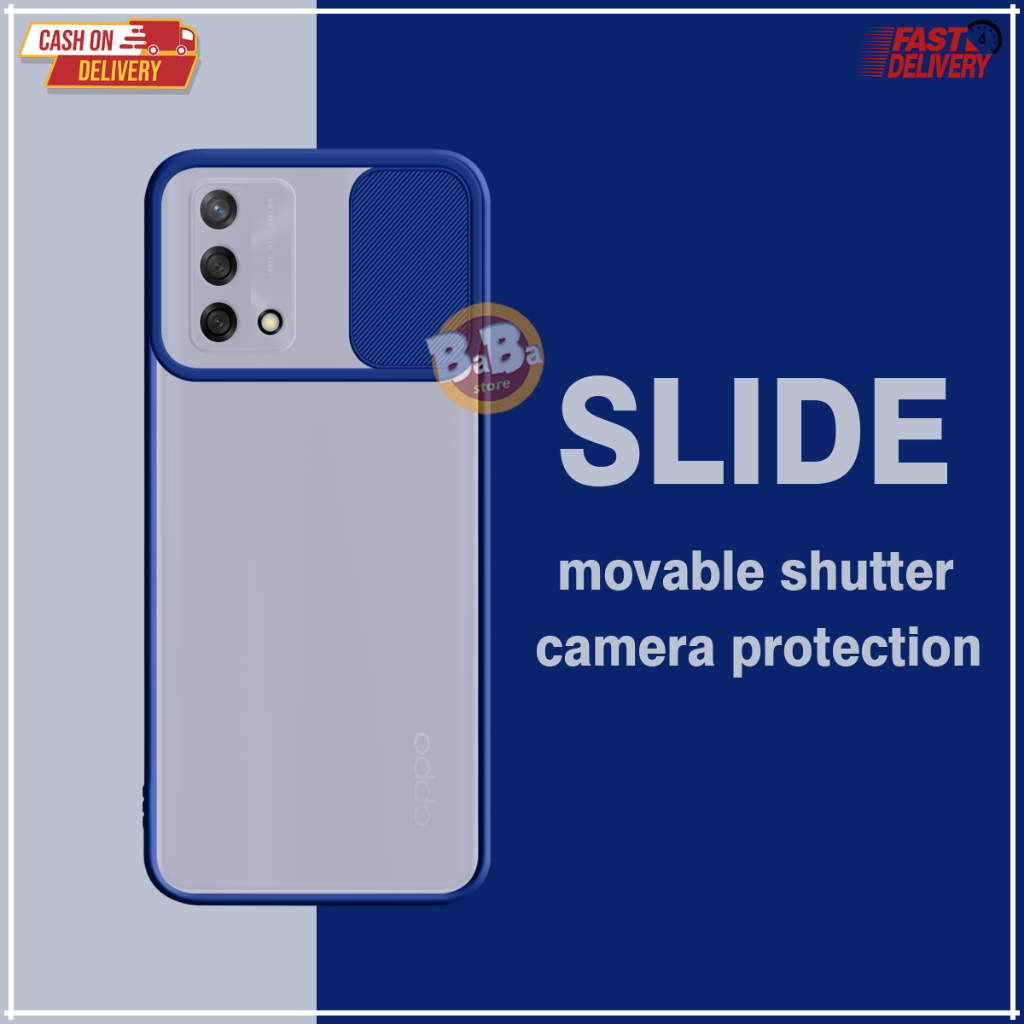 Case Slide Protect Camera Oppo A3S/A12E Softcase Pelindung Camera